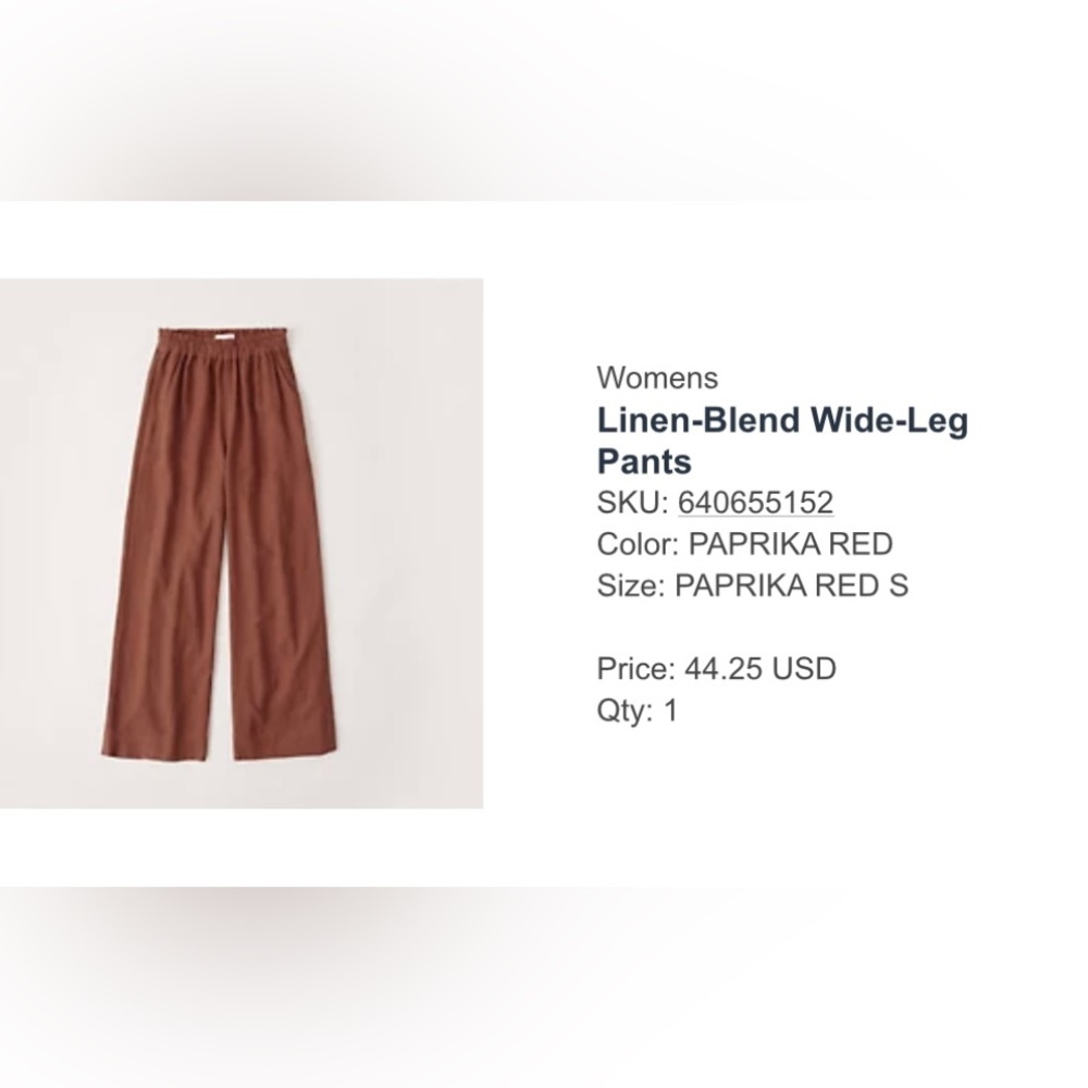 Abercrombie Linen-Blend Wide-Leg Pants